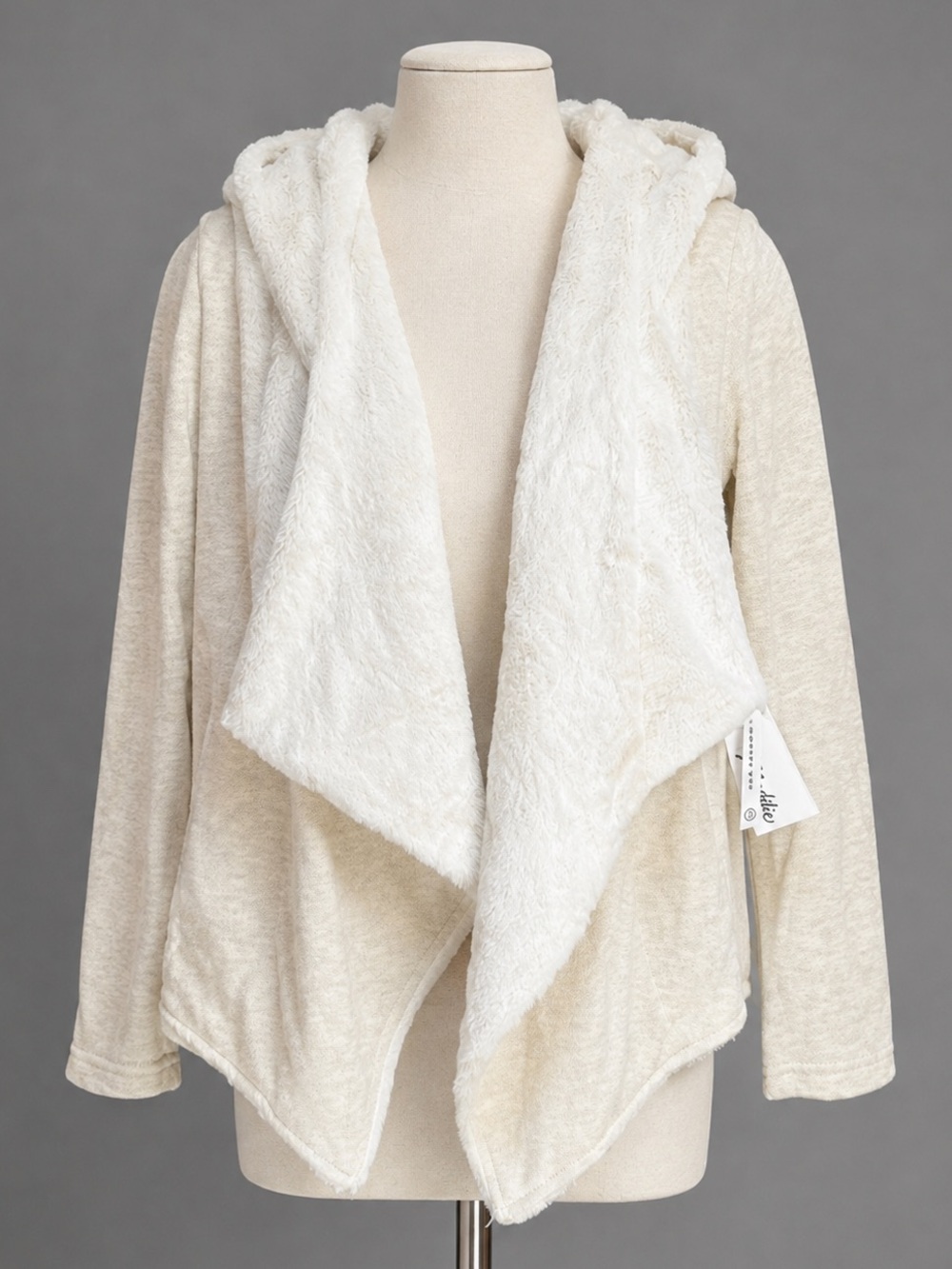 Maddie Cream Oatmeal Hoodie Junior XL Ladies S Hooded Layering Sweater J…
